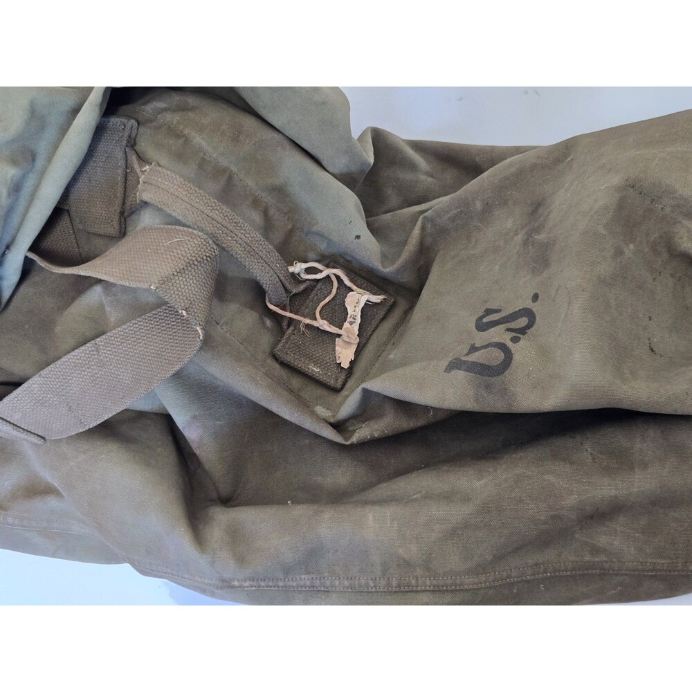 US Army Military Duffle Bag WW2 1944 Green Canvas